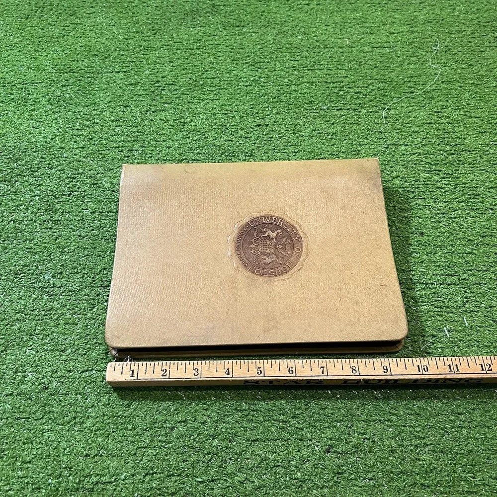 VTG University Of Houston Leather Notebook 1950s UofH Cougars Trussel USA READ